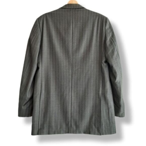 NAUTICA Navigator 100% Wool Blazer Jacket Grey Pin Stripe Men's Sz 40 T Tall - Picture 2 of 12